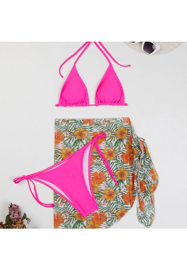 Intica - Zestaw bikini z pareo na plażę i basen Paca. Kolor: wielokolorowy. Materiał: tkanina, materiał