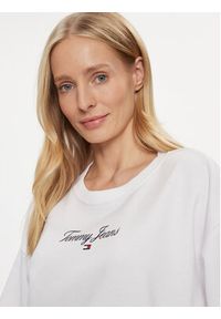 Tommy Jeans Bluza Essential Logo DW0DW16140 Biały Relaxed Fit. Kolor: biały. Materiał: bawełna, syntetyk #7
