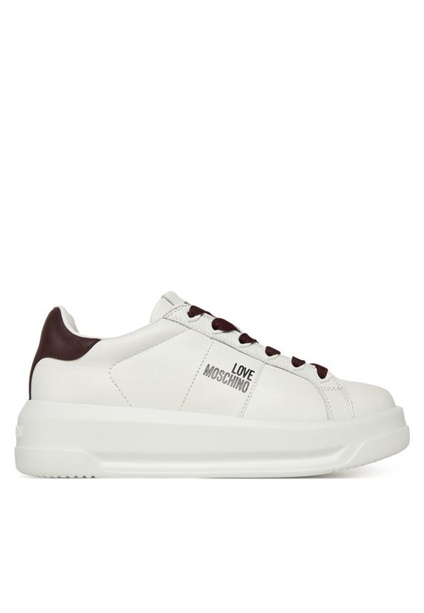 Love Moschino - LOVE MOSCHINO Sneakersy JA15315G0NIA110D Biały. Kolor: biały. Materiał: skóra