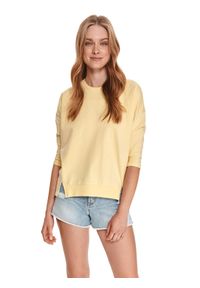 TOP SECRET - Luźna bluza nierozpinana. Kolor: żółty. Materiał: tkanina. Długość rękawa: długi rękaw. Długość: długie. Sezon: lato. Styl: klasyczny, wakacyjny #1