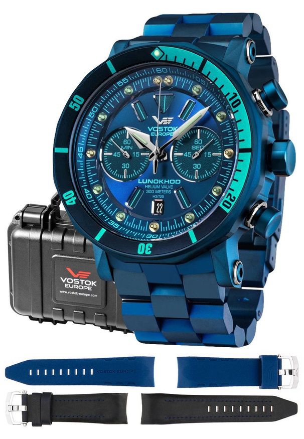 Zegarek męski Vostok Europe 6S21-620E278B niebieski. Kolor: niebieski