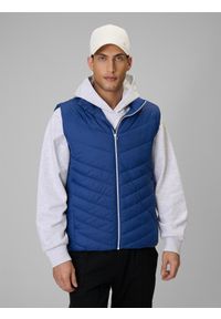 4f - 4F Bezrękawnik z wypełnieniem syntetycznym męski - granatowy 3XL. Typ kołnierza: kołnierzyk stójkowy. Kolor: niebieski. Materiał: syntetyk. Długość rękawa: bez rękawów #1
