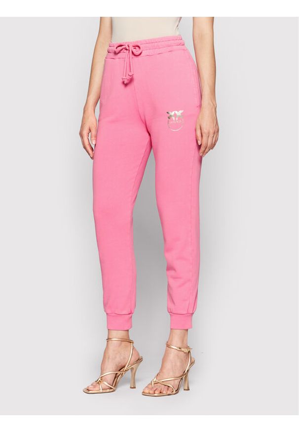 Spodnie dresowe Pinko. Kolor: różowy. Materiał: bawełna, dresówka