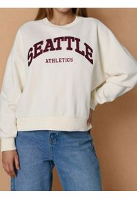 Sinsay - Bluza crewneck - kremowy. Kolor: kremowy