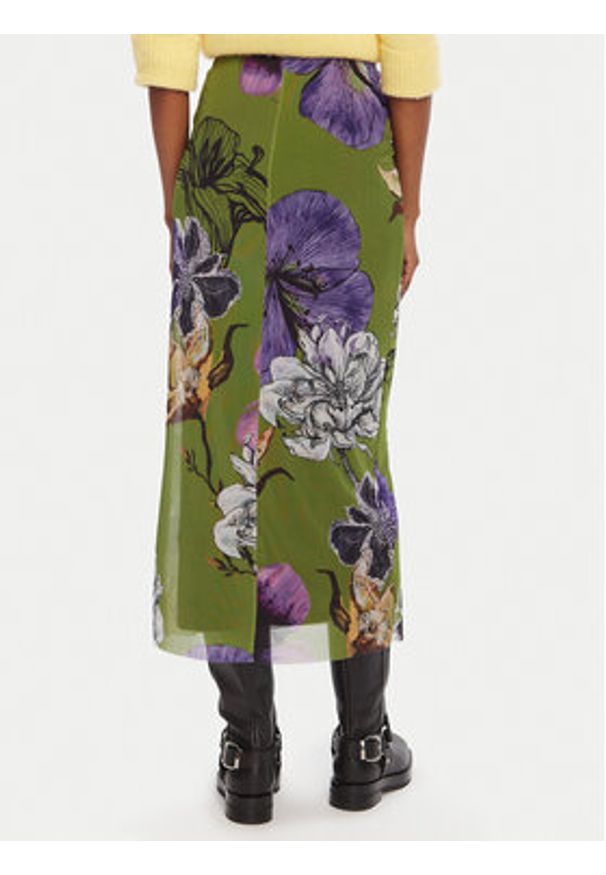 Desigual Spódnica maxi Tulleflowers Lacroix 25WWFK03 Zielony Regular Fit. Kolor: zielony. Materiał: syntetyk