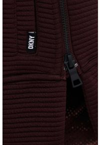 DKNY - Dkny bluza damska kolor bordowy z kapturem gładka. Typ kołnierza: kaptur. Kolor: czerwony. Materiał: poliester. Wzór: gładki #5