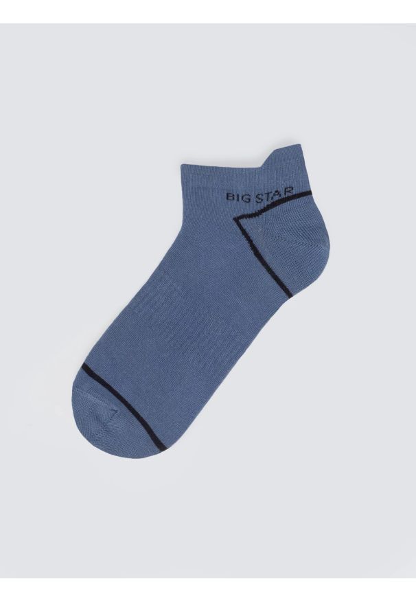 Big-Star - Stopki męskie bawełniane niebieskie Serhios 402. Kolor: niebieski. Materiał: bawełna. Wzór: ze splotem