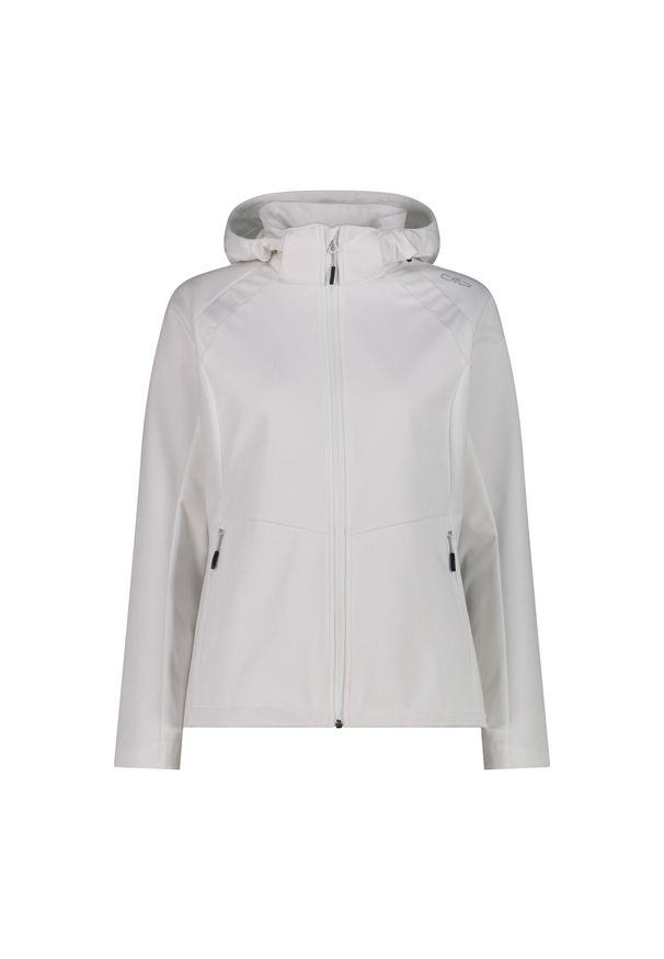 Kurtka damska turystyczna CMP 35A5216. Typ kołnierza: kaptur. Kolor: biały. Materiał: softshell