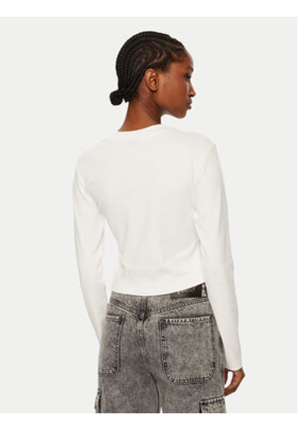 Hugo - HUGO Bluzka Della 50537288 Biały Slim Fit. Kolor: biały. Materiał: bawełna