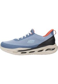 skechers - Kapcie SKECHERS ARCH FIT ORVAN Niebieski. Kolor: niebieski. Materiał: tkanina. Model: Skechers Sport. Sport: turystyka piesza