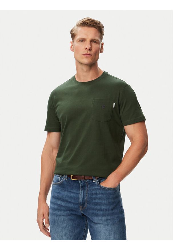 Beverly Hills Polo Club T-Shirt P-SS26M-TS414000BTGR Zielony ciemny Regular Fit. Typ kołnierza: polo. Kolor: zielony. Materiał: bawełna