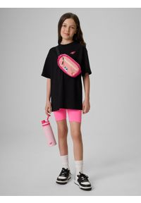 4f - 4F T-shirt loose gładki dziewczęcy - czarny 158/164 (12-14 lat). Okazja: na uczelnię, na co dzień, na spacer. Kolor: czarny. Materiał: dresówka, dzianina. Wzór: gładki. Sezon: lato. Styl: klasyczny, casual #2