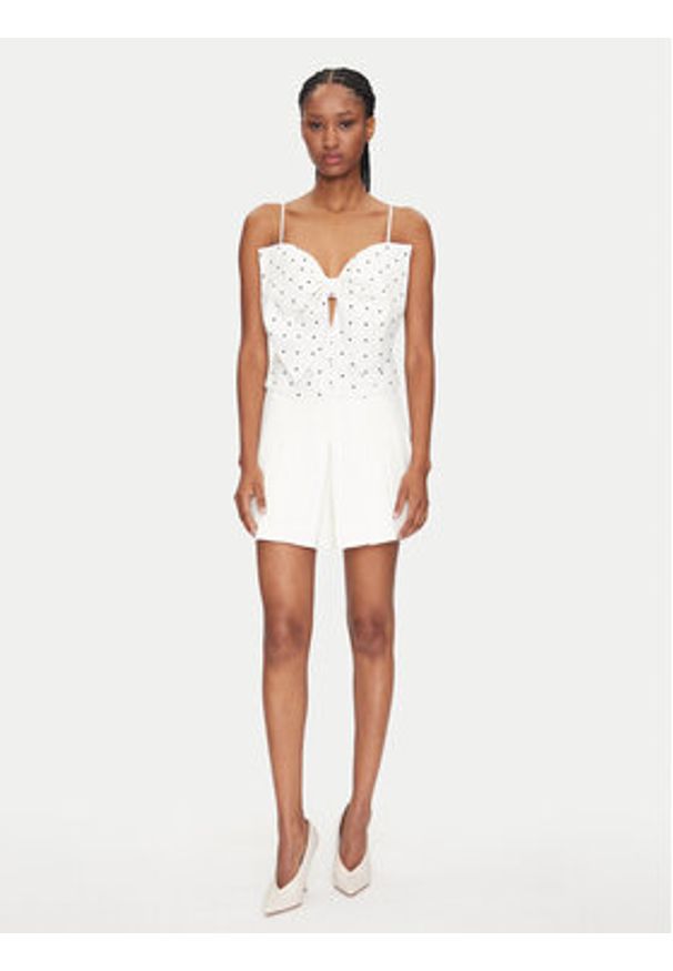 BARDOT Top Vieda 59755TB Biały Regular Fit. Kolor: biały. Materiał: len