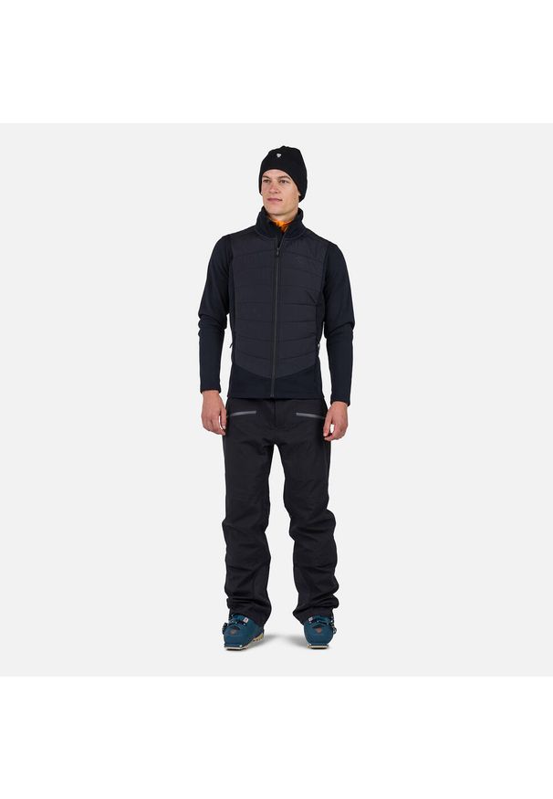 Bluza Rossignol męska Classique Hybrid Clim FZ czarna. Kolor: czarny. Sport: turystyka piesza