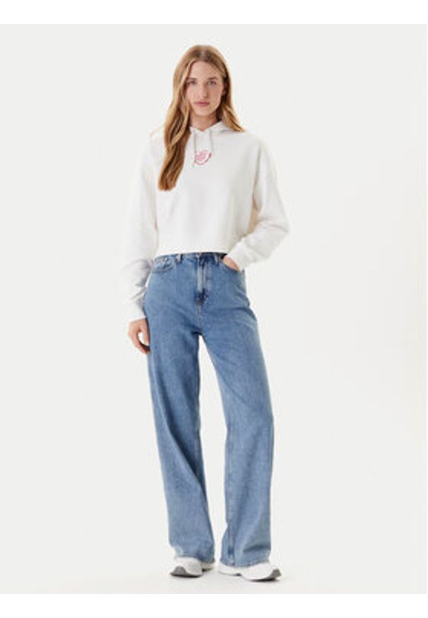 Tommy Jeans Bluza Heart DW0DW21408 Biały Relaxed Fit. Kolor: biały. Materiał: bawełna