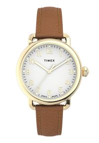 Timex zegarek TW2U13300 Standard damski. Kolor: złoty. Materiał: skóra, materiał