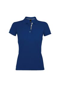 SOL'S - Damska Koszulka Polo Portland. Typ kołnierza: polo. Kolor: niebieski
