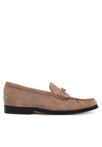 TOMMY HILFIGER - Tommy Hilfiger Półbuty Soft Suede Horsebit Loafer FW0FW08649 Beżowy. Kolor: beżowy. Materiał: skóra, zamsz