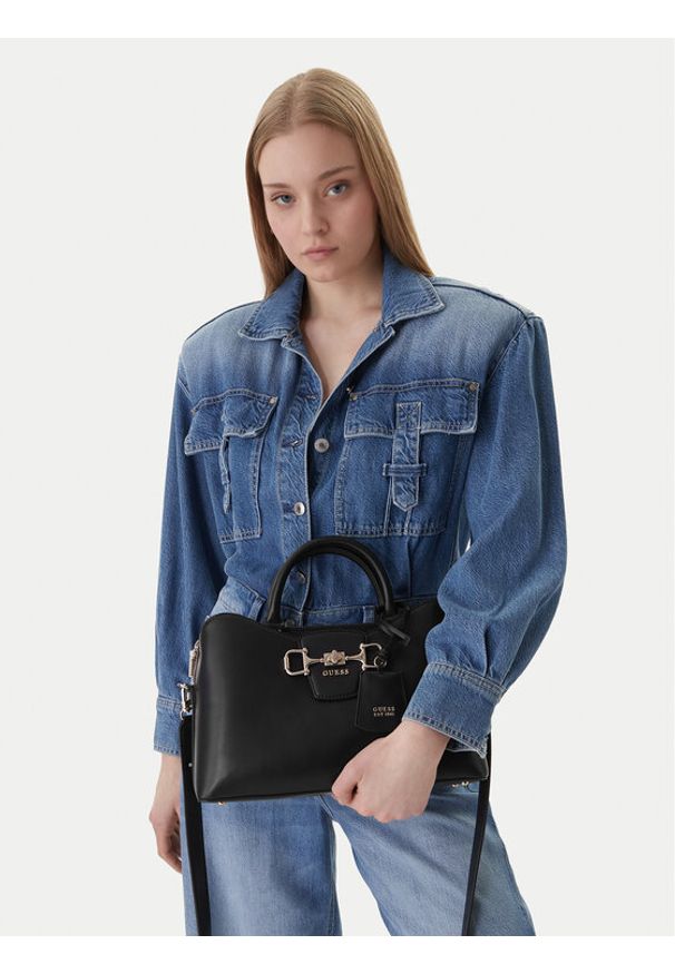 Guess Torebka Janie HWVG99 10060 Czarny. Kolor: czarny. Materiał: skórzane