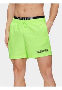 Calvin Klein Swimwear Szorty kąpielowe KM0KM00992 Zielony Regular Fit. Kolor: zielony. Materiał: syntetyk