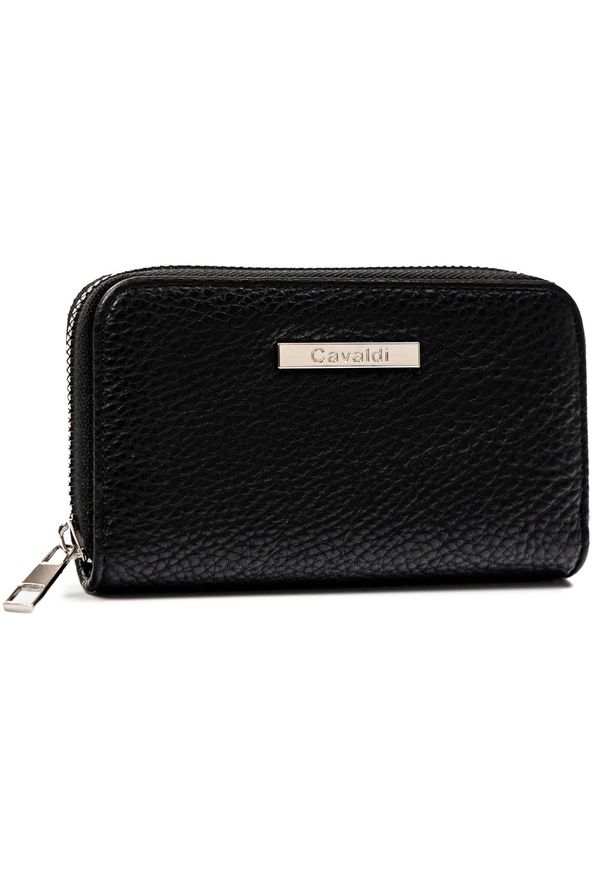 4U CAVALDI - Portfel na zamek 4U Cavaldi ABT-01-BL czarny. Kolor: czarny. Materiał: skóra ekologiczna
