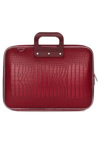 Bombata Cocco 15''-16'' red. Materiał: skóra, materiał. Wzór: paski. Styl: elegancki