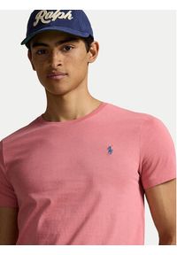 Polo Ralph Lauren T-Shirt 710671438433 Różowy Custom Slim Fit. Typ kołnierza: polo. Kolor: różowy. Materiał: bawełna #5