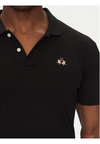 La Martina Polo Piquet CCMP02 PK001 Czarny Slim Fit. Typ kołnierza: polo. Kolor: czarny. Materiał: bawełna