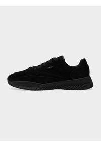 4f - Buty lifestyle sneakersy TRE-360 skórzane męskie. Okazja: na co dzień. Zapięcie: sznurówki. Kolor: czarny. Materiał: skóra. Szerokość cholewki: normalna. Sport: skateboard #1