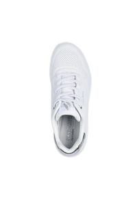skechers - Damskie UNO SHIMMER AWAY Sneakersy Biały / Srebrny. Kolor: szary, biały, wielokolorowy. Materiał: guma, poliester, materiał. Szerokość cholewki: normalna. Model: Skechers Sport. Sport: turystyka piesza, fitness