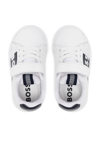 BOSS Sneakersy J52165 M Biały. Kolor: biały. Materiał: skóra #5