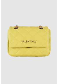 Valentino by Mario Valentino - VALENTINO Pikowana mała żółta torebka ocarina satchel. Kolor: żółty. Materiał: pikowane. Rozmiar: małe