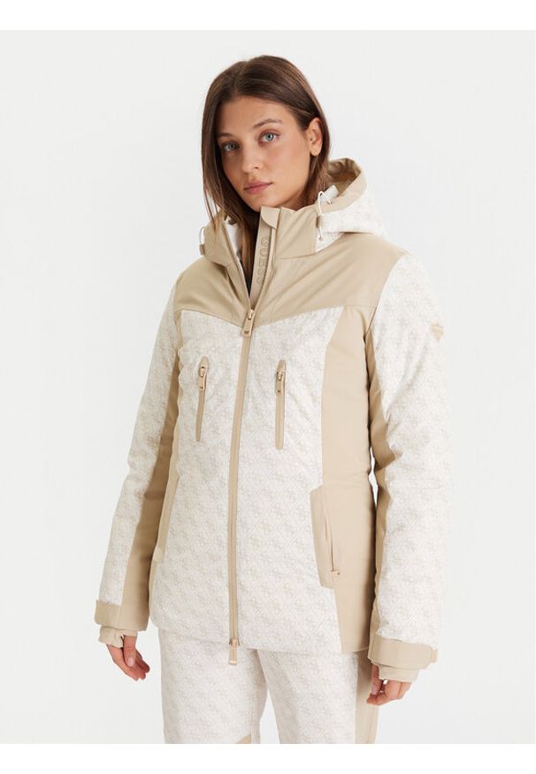 Guess Kurtka narciarska W5BL77 W3272 Beżowy Regular Fit. Kolor: beżowy. Materiał: syntetyk. Sport: narciarstwo