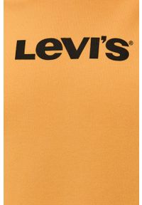 Levi's® - Levi's Bluza bawełniana męska kolor pomarańczowy z kapturem z nadrukiem. Okazja: na co dzień, na spotkanie biznesowe. Typ kołnierza: kaptur. Kolor: pomarańczowy. Materiał: bawełna. Wzór: nadruk. Styl: biznesowy, casual #3