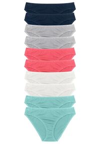 bonprix - Figi (10 par). Kolor: niebieski. Wzór: gładki #1