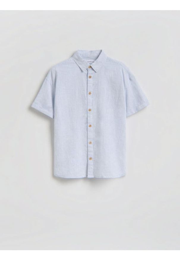 Reserved - Koszula z lnem - niebieski. Kolor: niebieski. Materiał: len
