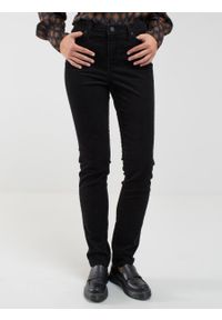 Big-Star - Spodnie damskie sztruks czarne Katrina High Waist Cord 906. Stan: podwyższony. Kolor: czarny. Długość: krótkie. Styl: retro, elegancki
