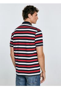 Big-Star - Koszulka męska polo w kolorowe paski Seulir 603. Okazja: na co dzień. Typ kołnierza: polo. Kolor: czerwony. Materiał: dzianina, żakard, jeans. Wzór: paski, kolorowy. Styl: klasyczny, street, elegancki, casual #3