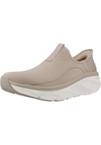skechers - Kapcie SKECHERS SLIP-INS 150099S DLUX WALKER 2.0 Beżowy. Kolor: beżowy. Materiał: tkanina. Model: Skechers Sport. Sport: turystyka piesza