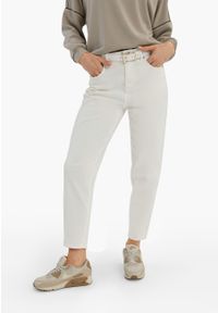 Volcano - Kremowe jeansy, Carrot Fit, D-MAMMA 3. Okazja: na co dzień. Kolor: kremowy. Styl: casual, klasyczny #1