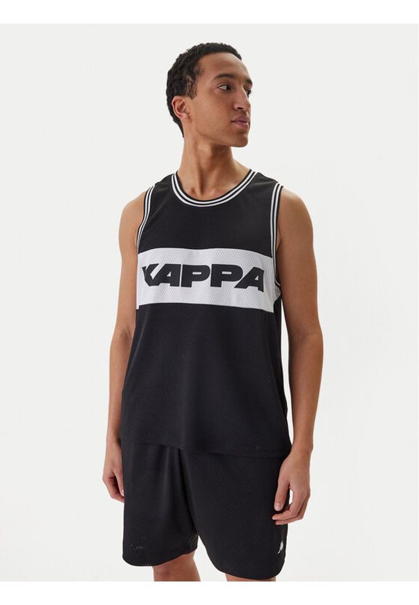 Kappa Tank top Authentic Sainos 382E2PW Czarny Regular Fit. Kolor: czarny. Materiał: syntetyk