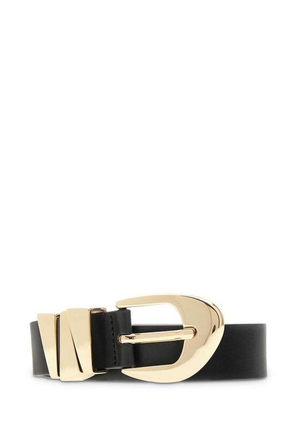 Guess Pasek BW9479 P6330 Czarny. Kolor: czarny. Materiał: skóra