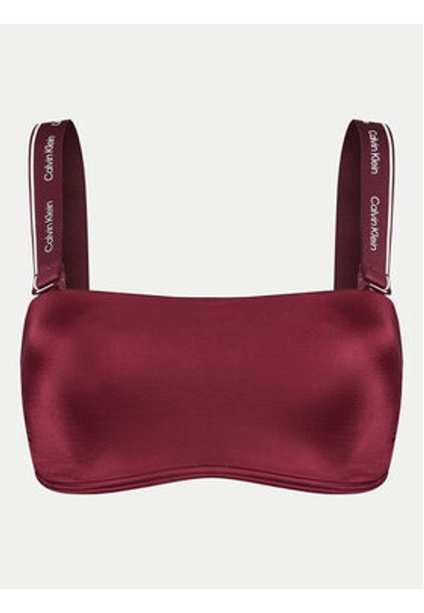 Calvin Klein Swimwear Góra od bikini KW0KW02731 Bordowy. Kolor: czerwony. Materiał: syntetyk