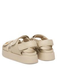 TOMMY HILFIGER - Tommy Hilfiger Sandały Leather Sporty Platform Sandal FW0FW09119 Beżowy. Kolor: beżowy. Materiał: skóra. Obcas: na platformie. Styl: sportowy #4
