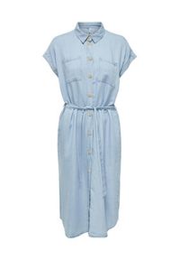 only - ONLY Sukienka jeansowa 15250429 Niebieski Loose Fit. Kolor: niebieski. Materiał: lyocell #7
