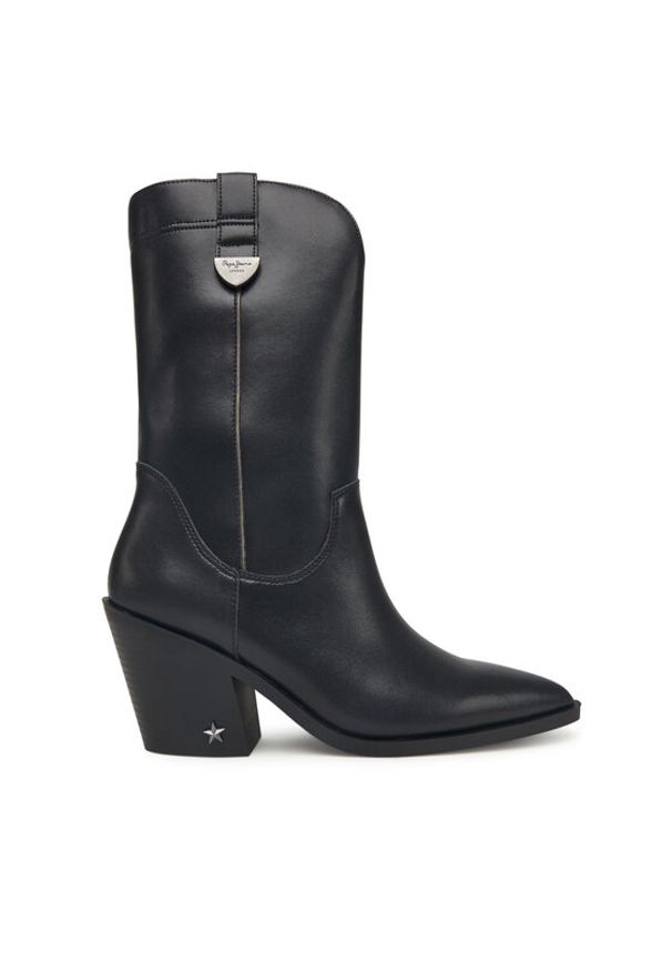 Pepe Jeans Kowbojki Gina Western W PLS500017 Czarny. Kolor: czarny. Materiał: skóra