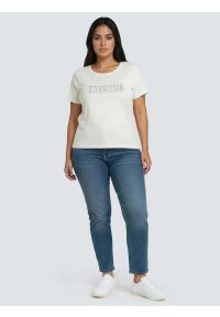 Big-Star - Koszulka damska z logo BIG STAR z cyrkonii biała Avra 100. Kolor: biały. Materiał: dzianina. Styl: klasyczny #7