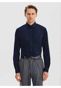 Pako Lorente - PAKO LORENTE – Granatowa koszula z bawełną. Kolor: niebieski. Materiał: bawełna. Długość rękawa: długi rękaw. Długość: długie #1