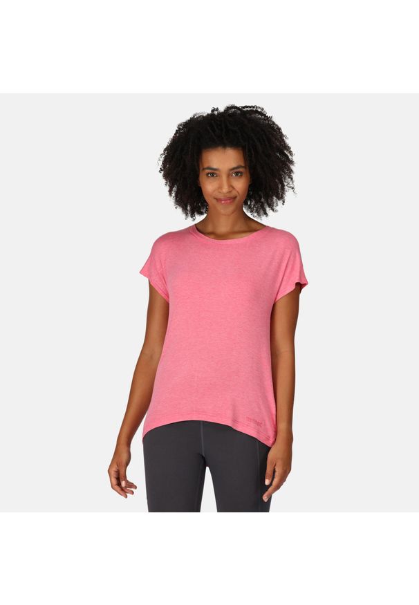 Regatta - Bannerdale damska koszulka z krótkim rękawem fitness. Kolor: różowy. Długość rękawa: krótki rękaw. Długość: krótkie. Sport: fitness