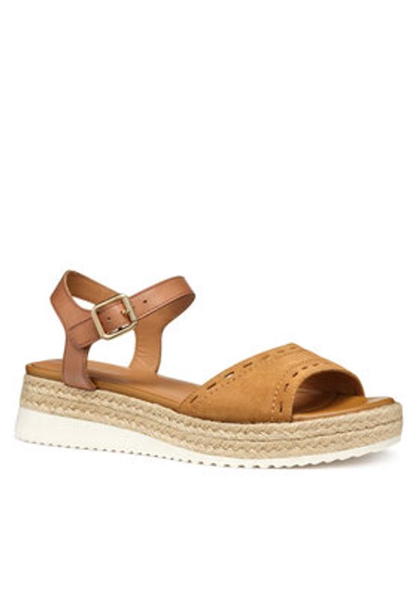 Geox Espadryle D Eolie D55SRB 02243 C6001 Brązowy. Kolor: brązowy. Materiał: skóra, zamsz